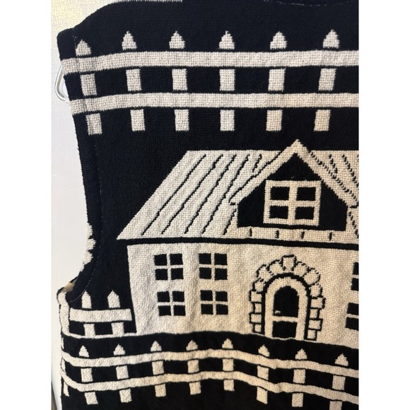 Y2K Folk Farmhouse Woven Checks Sheep Hearts Fringe Open Front Boho Cottagecore - Picture 14 of 15